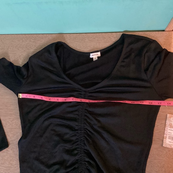 Kensie Tie Front Long Sleeve V Neck Top Size Medium NWT - Picture 5 of 9